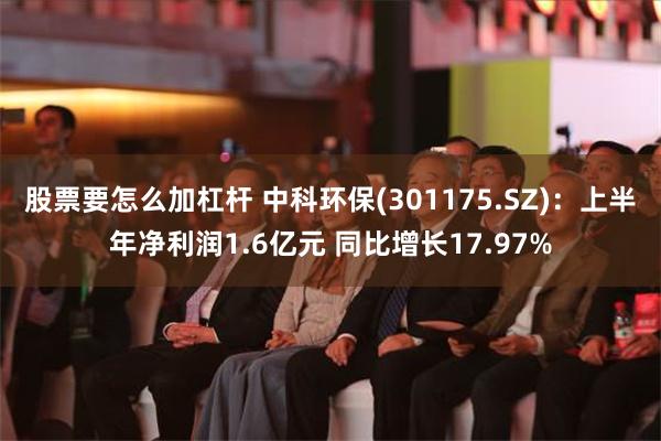 股票要怎么加杠杆 中科环保(301175.SZ)：上半年净利润1.6亿元 同比增长17.97%