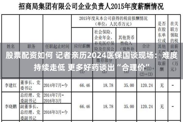 股票配资如何 记者亲历2024医保国谈现场：难度持续走低 更多好药谈出“合理价”